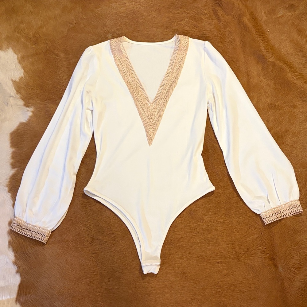 Elegant Cream Long Sleeve women’s  One Piece